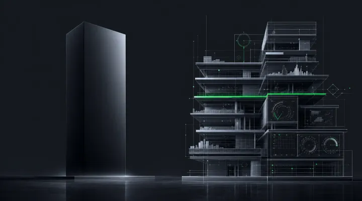Hero — model domain (monolithic black box) vs expert domain (layered, instrumented, data-embedded). Hogunism brand green accent at center.